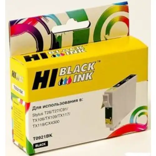 Перезаправляемый картридж Hi-Black (HB-T0921) для Epson C91/TX106, Bk, пустой, с чипом Перезаправляемый картридж Hi-Black (HB-T0921) для Epson C91/TX106, Bk, пустой, с чипом