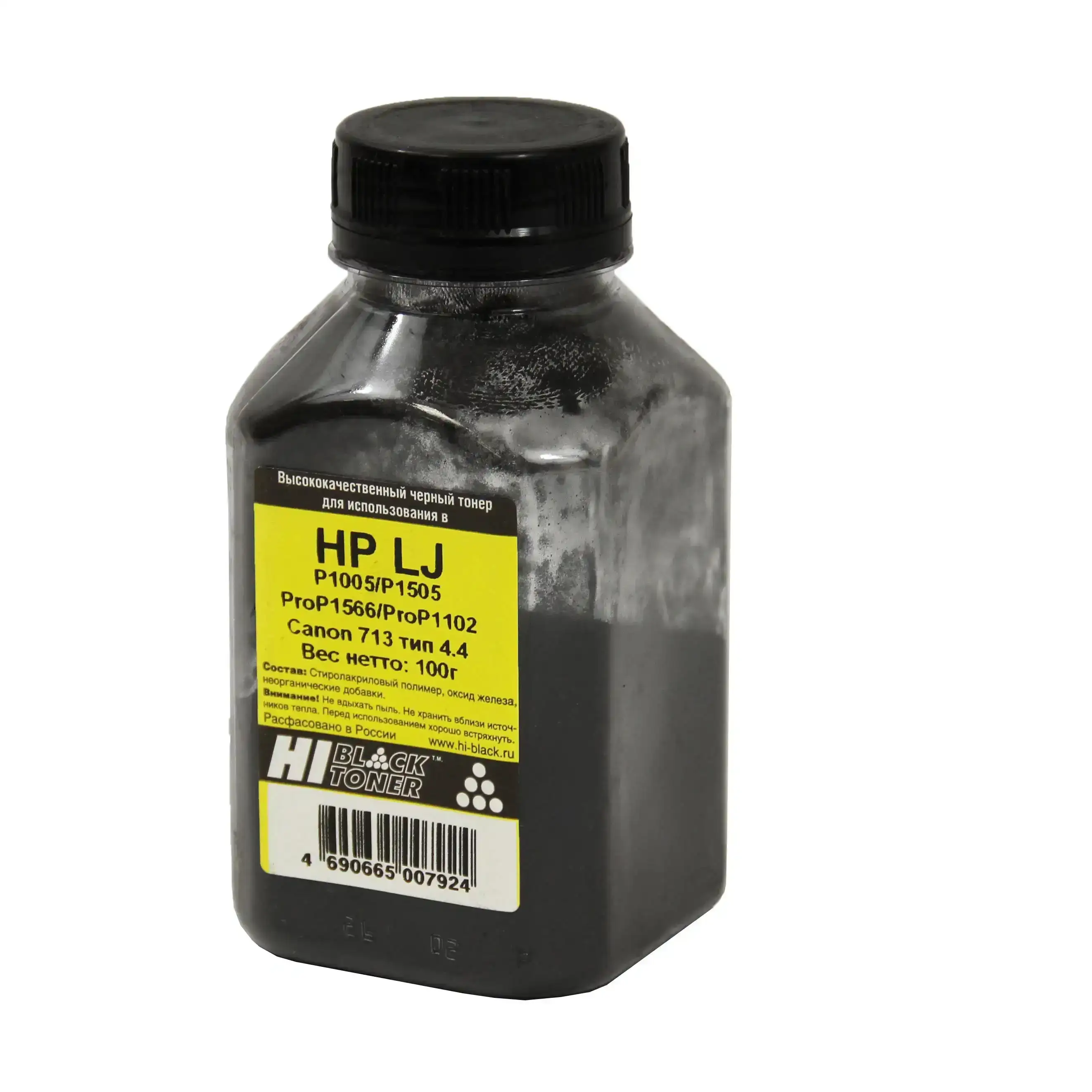 Тонер Hi-Black для HP LJ P1005/P1505/ProP1566/ProP1102/Canon713, Тип 4.4, Bk, 100 г, банка Тонер Hi-Black для HP LJ P1005/P1505/ProP1566/ProP1102/Canon713, Тип 4.4, Bk, 100 г, банка