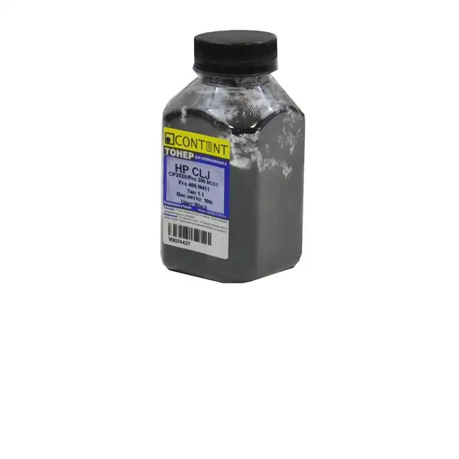 Тонер Content для HP CLJ CP2025/Pro 300 M351/Pro 400 M451, Тип 1.1, Bk, 100 г, банка Тонер Content для HP CLJ CP2025/Pro 300 M351/Pro 400 M451, Тип 1.1, Bk, 100 г, банка