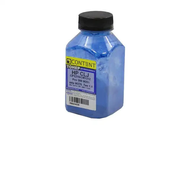 Тонер Content для HP CLJ CP1215/CM1312/Pro 200 M251/mfp M276, Тип 1.1, C, 45 г, банка Тонер Content для HP CLJ CP1215/CM1312/Pro 200 M251/mfp M276, Тип 1.1, C, 45 г, банка