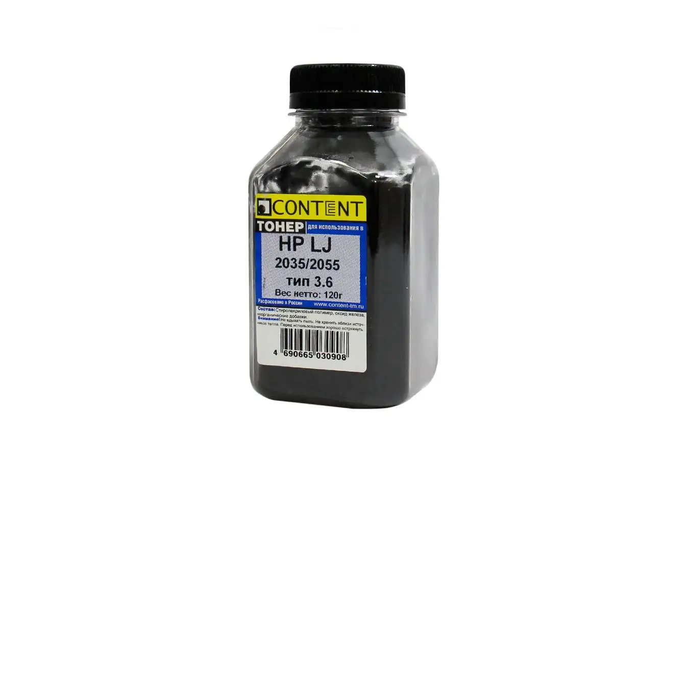 Тонер Content для HP LJ P2035/2055, Тип 3.6, Bk, 120 г, банка Тонер Content для HP LJ P2035/2055, Тип 3.6, Bk, 120 г, банка