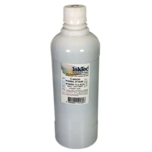 Чернила InkTec (C9021) для Canon PIXMA iP3600/ iP4600 (CLI-521), C, 0,5 л.