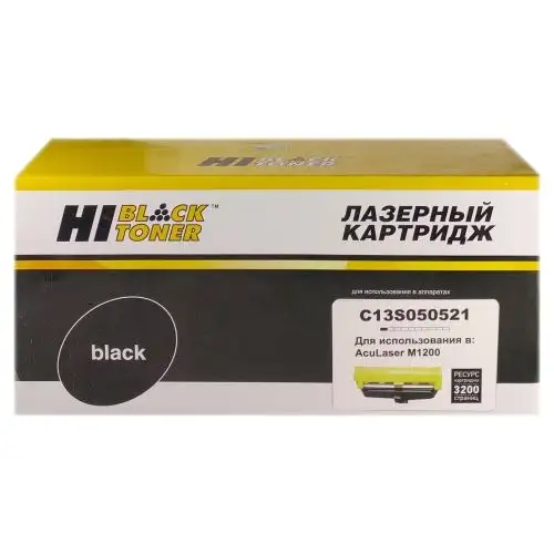 Тонер-картридж Hi-Black (HB-C13S050521) для Epson AcuLaser M1200, 3,2K Тонер-картридж Hi-Black (HB-C13S050521) для Epson AcuLaser M1200, 3,2K
