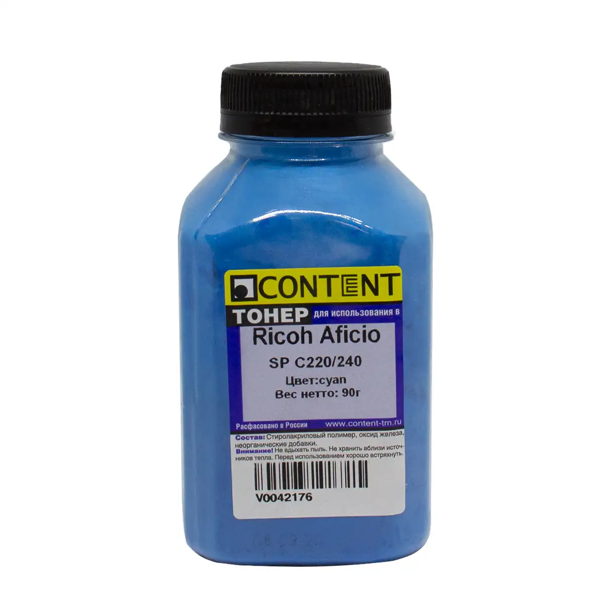 Тонер Content для Ricoh Aficio SP C220/240, С, 90 г, банка Тонер Content для Ricoh Aficio SP C220/240, С, 90 г, банка