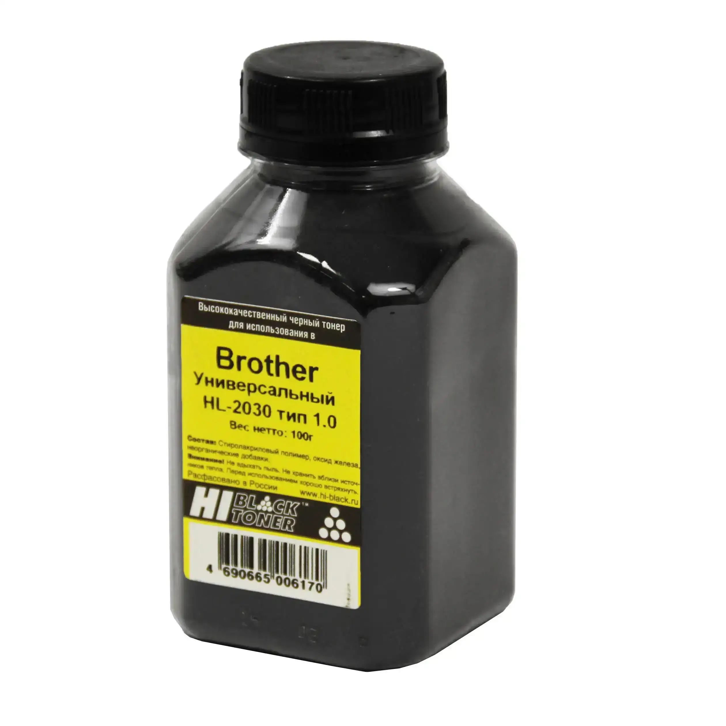 Тонер Hi-Black Универсальный для Brother HL-2030, Тип 1.0, Bk, 100 г, банка Тонер Hi-Black Универсальный для Brother HL-2030, Тип 1.0, Bk, 100 г, банка