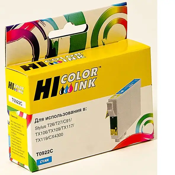 Картридж Hi-Black (HB-T0922) для Epson Stylus C91/CX4300/T26/TX106/109, C Картридж Hi-Black (HB-T0922) для Epson Stylus C91/CX4300/T26/TX106/109, C
