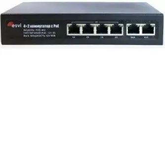POE-402 коммутатор PoE 4+2 порта, металлический корпус POE-402 коммутатор PoE 4+2 порта, металлический корпус