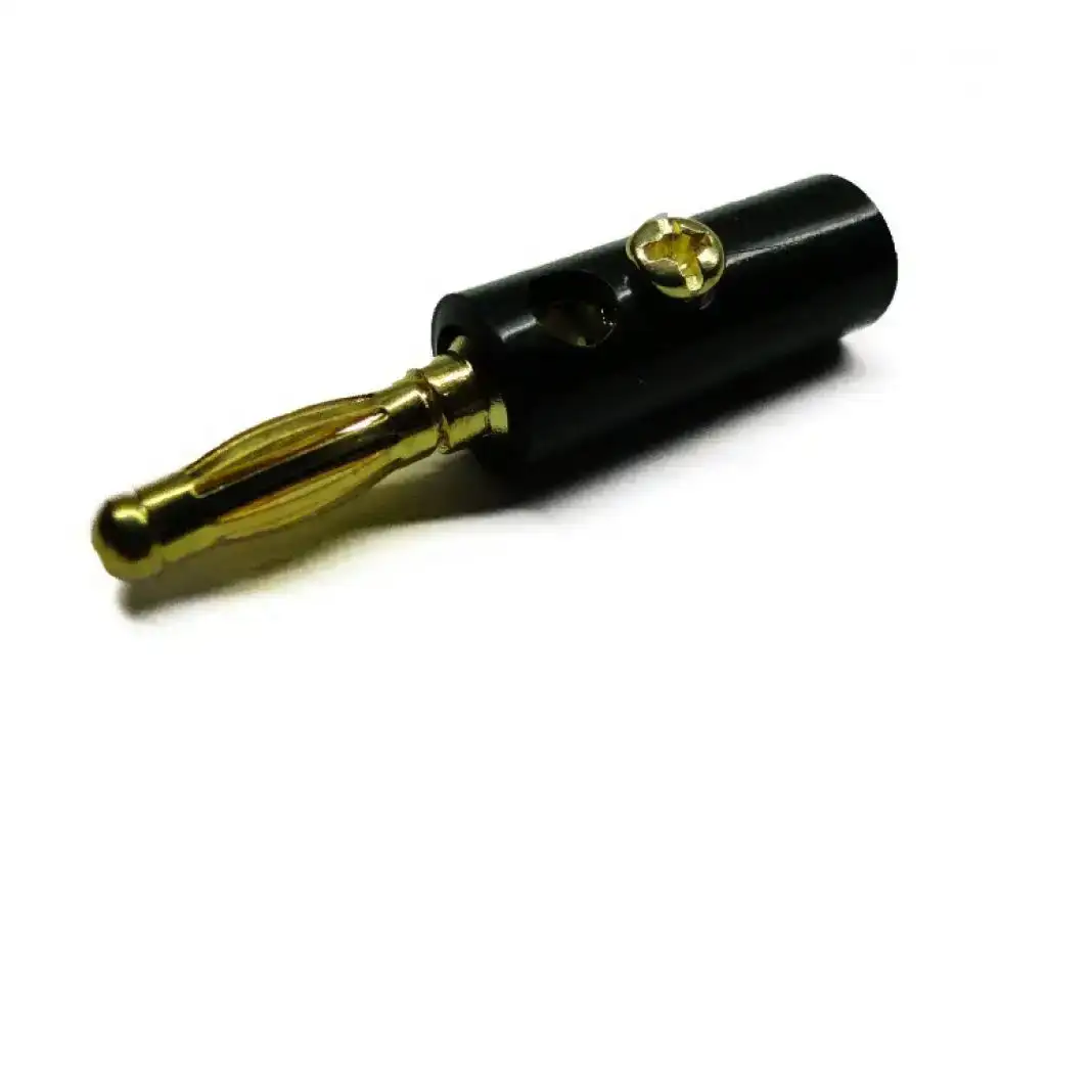 BP-214(10-0015 GOLD black), Штекер-банан черный (зол.)